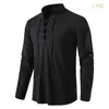 Chemises décontractées pour hommes Chemises en coton et lin pour hommes T-shirts à manches longues Chemises décontractées vintage Chemise de sport cool Hommes Tops