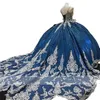 Elegante marineblauw kant Quinceanera jurken baljurk vrouwen meisje prinses maskerade sweet 16 jurk 15 jaar oud