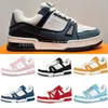 2023 Men Sneakers Virgil Trainer Running Shoes Black White Pink Casual Fashion Low Shoe Platform Leather Designer Rubber Outdoor Walking Eur 36-45 RB14