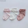 Skarpetki dla dzieci 3 pary/działka niemowlę noworodka bawełniana stała kolor koronki marszczenie niemowlęcia dziecięce dziewczyny