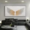 Peintures Original peint à la main grande aile d'ange rose peinture à l'huile moderne abstrait texture minimaliste pour chambre mur art décor