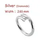 Mode Luxe Diamanten nagelringen designer sieraden zelfliefde ring rose goud schroef roestvrijstalen diamanten heren verlovingsringen voor vrouw maat 10 Paar