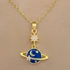 Ожерелья с подвеской из нержавеющей стали 316L, романтическое межзвездное пространство, луна, звезда, ожерелье для женщин и девочек, темпераментный подарок