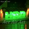 Modello di lettera gonfiabile a LED riutilizzabile con display alfabetico leggero colorato Parole HBD per festa di compleanno o pasticceria