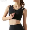 Designer Aloo Yoga Bra Long Sleeve Fitness Suit Women's High-strength Front Zipper Shockproof Gathered Bra Fake Two-piece Integrated Sports Vest