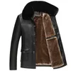 Men's Jackets Idopy Men's Winter Faux Leather Jacket Fleece Lined Plus Size M4XL Warm Thicken Long Casual PU and Coat Fur Collar 231113