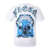 PP Fashion Men's Designer slim fit T-shirt été strass manches courtes col rond chemise tee Skulls Print Tops Streetwear col Polos M-3XL PP88404