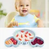 カップ料理用品8pcs/set baby silicone tableware bowl bowl bowl bowl plate traybibs spoon forkセット子供