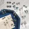 Boucles d'oreilles à pampilles irrégulières pour femmes, sens du métal coréen, tempérament bleu, tendance, bijoux de fête pour personnes âgées, cadeau