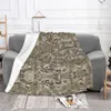 Couvertures Multicam couvertures tricotées Camouflage militaire flanelle jeter couverture lit canapé décoration couvre-lits légers 230414