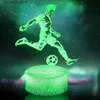 Nachtverlichting Nighdn LED-nachtverlichting voor jongens Voetbal 3D Illusie Lamp 7 kleuren Veranderen Nachtlampje Slaapkamer Decor Verjaardag Kerstcadeau Kinderen Q231114