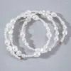 Bracelets à maillons polyvalents, classiques, en perles blanches, pour femmes et filles, breloques à la mode, accessoires de qualité délicate, Anillo 25291