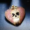 Цепи 1 модный хип -хоп ювелирные изделия Bling Purple Broken Heart Pendants Ожерелья с теннисной цепью кубическая циркония