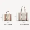 Women Upscale Canvas Tote Bag Fashion Letter Shopping Bags Classic Large Capacity Beach Bag Internal Cell Phone Bags Totes Multi Occasion Use