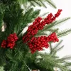 装飾的なオブジェクト図形の人工レッドベリーフラワーズブーケの花瓶のための偽の植物クリスマスツリー飾り2024パーティークリスマス装飾231114