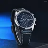 Montres-bracelets 2023 BENYAR Hommes Quartz 100M Étanche Montre En Cuir Militaire Sport Chronographe Pour