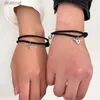 Perline 2 pezzi moda stella luna ciondolo magnetico braccialetti coppia per le donne corda fatta a mano braccialetto catena amicizia gioielli minimalistiL24213