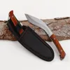 Manche de qualité pêche machette gaine satin petit couteau haut lames fixes 440C bois extérieur randonnée camping lame de survie avec nylon Kni Nhtf