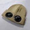 Tasarımcı Beanie Gözlük Goggle Beanies merino yün erkekler örgü şapka kafatası kapakları açık kadınlar kış kaput 10 renk mevcut