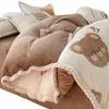 Yatak Setleri Kalınlaştırılmış Süt Flannel Yatak Dört Parçalı Yetkili Yorgan Kapak Çocuk Coral Velvet Yatak Seti Üç Parçalı 231114