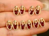 Studörhängen Kvinna Fashion Jewelry AU750 18K Gold Ear Studs Ruby Diamonds
