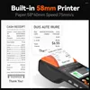 Android POS Handheld Terminal med 58mm Bill Portable Printer Bluetooth WiFi NFC Camera Point of Sale System