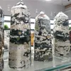 Decorative Figurines Natural Fisheye Ocean Jasper Column Sea Jade Crystal Stones And Minerals Large Tower Living Room Design Feng