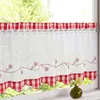 Curtain 30 90cm Red Plaid Fabric High Quality Sunshine Blockout Embroidered Coffee Home Kitchen With Small Curtains