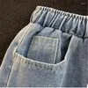 Jeans pour hommes 2023 simple taille élastique hommes décontracté surdimensionné lâche cordon droit denim pantalon vintage jambe large pantalon 3XL