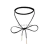 Chokers Fashion Charm Böhmen Y Black Leather Choker Alloy Halsband smycken Halsband uttalande för kvinnor gåva droppleverans dhgarden dh46j