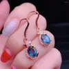 Kolczyki Dangle Kjjeaxcmy butikowa biżuteria 925 srebrna inkrustowani Natural Blue Topaz Female Modele Luksusowe wsparcie Moda Wykrywanie