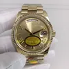 10 Style Real Po Men Orologio in acciaio 904L Mens 40mm Oro giallo 18 carati Bianco Verde Quadrante champagne Lunetta scanalata V12 Oro rosa Automatico223E