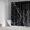 Zasłony prysznicowe geometryczne czarne zestawy zasłony prysznicowej z dywanikami wodoodporne marmurowe zasłony prysznicowe dywan dywan R231114