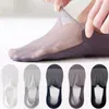 Chaussettes pour hommes 3 paires chaussons pour hommes été Ultra-minces cheville invisible respirant coupe basse bateau en Silicone antidérapant