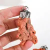 Pendentif Colliers Freeform Rouge Corail Artisanat Bijoux En Vrac Plaqué Gunemetal Bronze Bails Charms Liens Perles Pour Collier