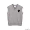 Amis Amiparis suéter de punto jersey chaleco sudor moda v cuello sin mangas invierno am i paris gran corazón coeur amor jacquard sudaderas amisweater dgcj