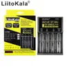 Liitokala lii-M4S 18650 Batterijlader voor 18350 21700 26650 16340 RCR123 14500 3.7V 1.2V Ni-MH Ni-CD LCD Display USB Smart Charger 4 Slots 4 Slots 4 Slots 4 Slots
