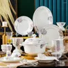 Sin sets Jingdezhen Bone Porselein servies Chinese stijl kommen Chope Strings Derees Huishoudelijk Keramische kom en Dish Set