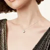 Élégant classique femmes collier fin élégant digne or chaîne en argent Double étiquette d'amour unique diamant polyvalent dames colliers bijoux