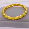 Link pulseiras vietnamita pulseira de ouro duro feminino puro banhado imitação autêntica sólida jóias de longa duração