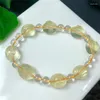 Link Bracelets Natural Citrine Cartoon Bracelet Crystal Healing Stone Stretch Gemstone For Women Birthday Present Lover Gift 1pcs