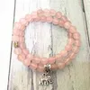 Strand MG0597 haute qualité A méthyste Rose Quarz énergie Bracelet ensemble pour femmes Yoga Mala bijoux spirituel Hearling