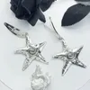 Hair Clips Starfish Hairpin Y2K Pentagram Star Hairclip não deslizamento de metal geométrico Elegant Barrette Women Acessório