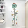 Adesivi murali Simpatico cartone animato Modello animale Altezza Adesivo Fai da te Foresta Albero Misura Decalcomanie per la camera dei bambini Decorazione della casa L0e6