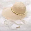 Cappelli a tesa larga Summer Women's Outdoor Sunscreen Chain Garza Ribbon Bow Large Beach Parasole Hat