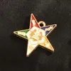 Uroki 10pcs Drop olej w kolorze szkliwa Zakaz Wschodniej Gwiazdy Wisior DIY Biżuteria Makeria Uroki do bransoletki naszyjnika 231113