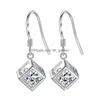 Charme Simple Carré En Forme D'oreille Anneau Zircone Pendentif Boucles D'oreilles Sier Boucle D'oreille pour Les Femmes Meilleur Cadeau Un Ami Femme Bijoux Dr Dhgarden Dhjd9