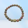 SN1275 Bree of Life Buddha Bronze bedelarmbandset Vintage Design Unakite armband Hoge kwaliteit Natuurlijke stenen sieraden1286391