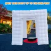 White Inflatable Cube Photo booth Air Tent Portable snapshot House with LED ligh