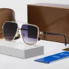 Cut Fashion Side Square Duże metalowa rama podwójnej wiązki ulic Driver Casualne okulary przeciwsłoneczne